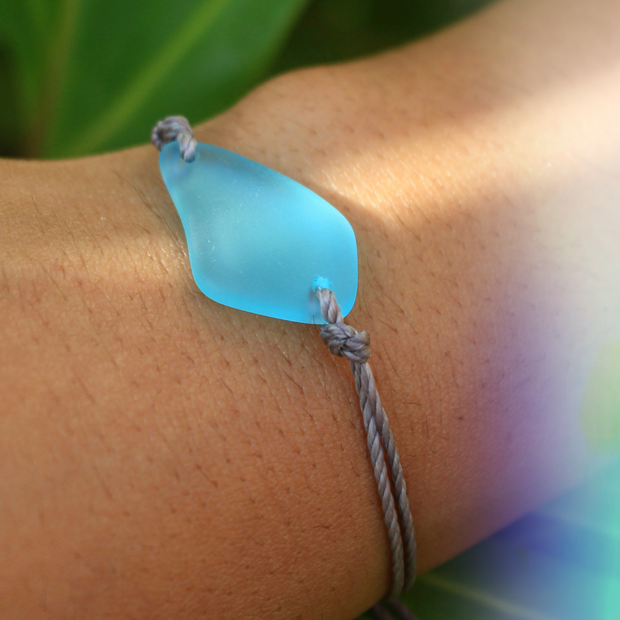 Sea Glass Bracelet: Light Blue Bohemian