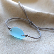Sea Glass Bracelet: Light Blue Bohemian