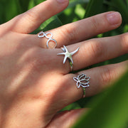 Sea Candy Ring: Lotus Flower Sterling Silver