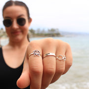 Sea Candy Ring: Lotus Flower Sterling Silver