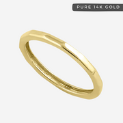 Simple Hammered 14k Solid Gold