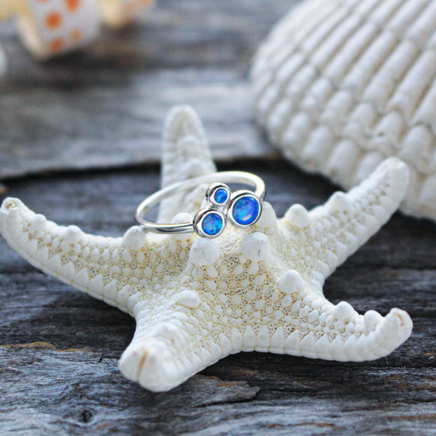 Sea Candy Ring: Mini Opal Bubbles Ring Sterling Silver