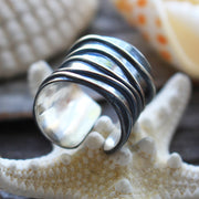 Sea Candy Ring: Rare Ocean Waves Sterling Silver