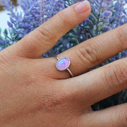 Sea Candy Ring: Rare Pink Opal Gem Sterling Silver
