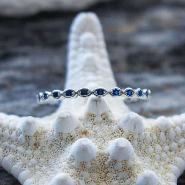 Sea Candy Ring: Blue Gem Eternity Sterling Silver