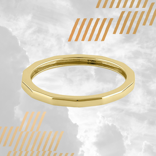 Simple Hammered 14k Solid Gold