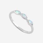 Marquise 3 Opal Stone Sterling Silver