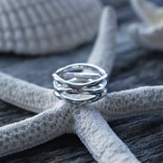 Wavy Hammered Sterling Silver