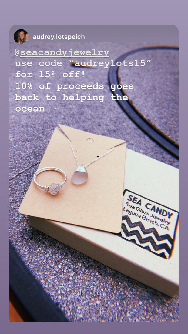 Sea Glass Necklace: White Sterling Silver