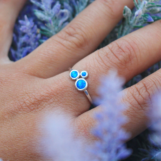 Sea Candy Ring: Mini Opal Bubbles Ring Sterling Silver