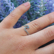 Sea Candy Ring: Dotted Wave Ring Sterling Silver