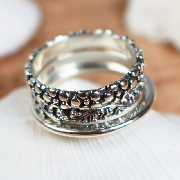 Sea Candy Ring: Bohemian Tribe (3) Stacking Pack Sterling Silver