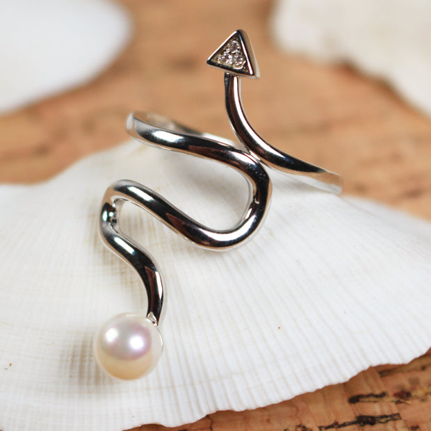 Sea Candy Ring: Rare Pearl and Arrow Sterling Silver