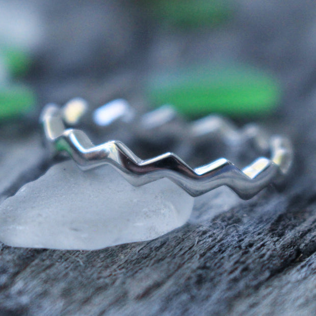 Sea Candy Ring: Zig Zag Sterling Silver