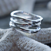 Wavy Hammered Sterling Silver