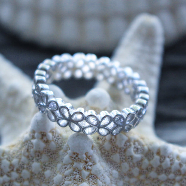Sea Candy Ring: Eternity Flowers Sterling Silver