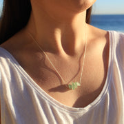 Sea Glass Necklace: Seafoam Bar Sterling Silver