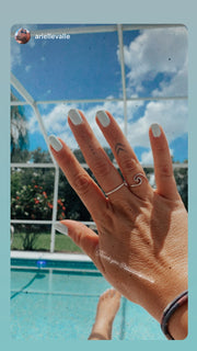 Sea Candy Ring: Dainty Simple Beaded Sterling Silver
