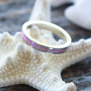 Pink Opal Band Sterling Silver