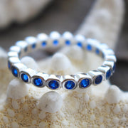 Sea Candy Ring: Blue Gem Eternity Sterling Silver