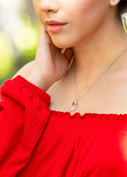 Sea Glass Necklace: White Gold Filled
