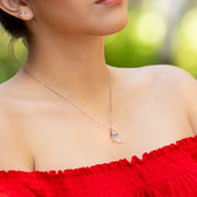 Sea Glass Necklace: White Gold Filled