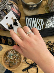 Sea Candy Ring: (3) Hammered Simple Sterling Silver