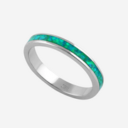 Green Opal Band Sterling Silver