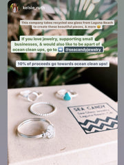 Sea Candy Ring: Dainty Simple Beaded Sterling Silver