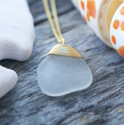 Sea Glass Necklace: White Gold Filled