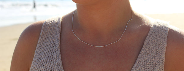 Simple Surfer Necklace: Sterling Silver
